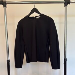 COS Black Neoprene Structured Long Sleeve Top